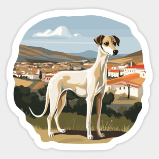 Galgo Espanol Greyhound Spanish Village Landspace Sticker